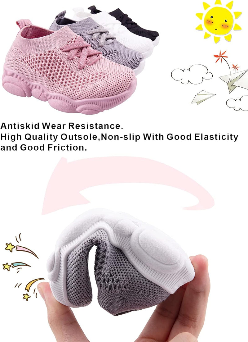 Baby First Walking Shoes 1-4 Years Kid Shoes Trainers Toddler Slip on Infant Waves Shoes Boys Girls Cotton Mesh Breathable Sneakers Outdoor