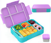 Lunch Box for Kid School,Children's Lunch Box with Compartments, Bento Box Children, Leak-proof Lunch Bento Boxes for Girls and Boys, Snack Box, Perfect for School, Nursery & Trips (Pink Rose) - Perple-2 1330ml