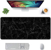 Auhoahsil Desk Pad, XXL Large Mouse Extended Gaming Mousepad, Cute Mat for Women, Big Office Accessories Pad Computer Keyboard and Laptop, 35.5 x 15.7 Inch, Pretty Pink Flowers, Girly Flowers - Calm Black Marble XXL - Extended size 35.6”x15.8”