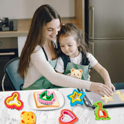 Sandwich Cutter and Sealer Set for Kids, Kids Lunch Accessories -Vegetable Fruit Cutter Set, Micky Mouse, Dinosaur, Star, Gingerbread Man Shapes, Boys & Girls Bento Lunch Box