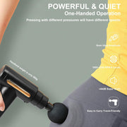 Mini Massage Gun Deep Tissue Portable 6 Speeds Handheld Muscle Massager with 4 Massage Heads 1800mAh Battery & Type-C Charging, Super Quiet Massage Gun for Muscle Pain Relief Recovery