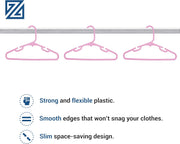 ZOBER Plastic Baby Hangers Non-Slip Toddler & Kids Hangers Durable, Lightweight, Slim & Space-Saving Perfect for Shirts, Pants, Outerwear Holds Up to 5.5 lbs Closet Organization(10Pack, White)