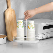 KASTWAVE Rustic Coffee Bar Organizer Caddy for Countertop - Stylish Storage for Cups, Napkins & Coffee Bags - White Disposable Cup Holder & Accessory Decor