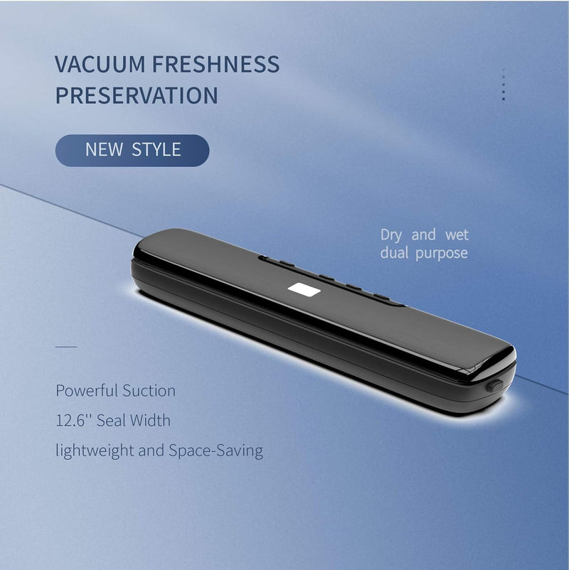 Vacuum Sealer Machine, Food Saver Vacuum Sealer Machine, Seal A Meal Vacuum Sealer Machine, Automatic Dry & Moist Food Modes, Waterproof/Easy to Clean/Portable Design, 15 Sealing Bags Included