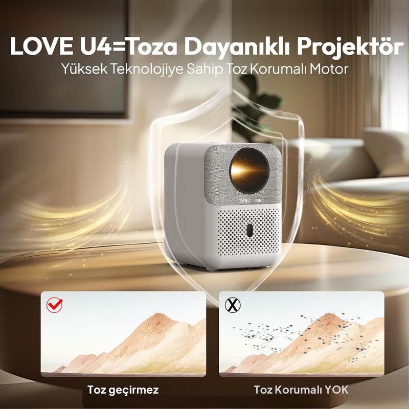 BYINTEK U4 Projector Mini 1080P Projector LED WiFi 6 BT5.0, Autofocus Outdoor Portable Movie Projector for Home Theater/Outdoor/Business/Gaming/Teaching