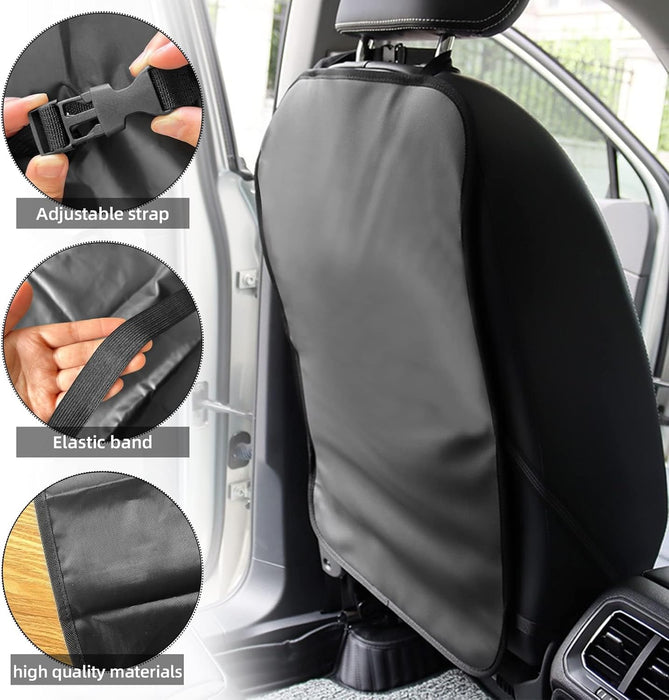 Azonee 2PCS Back Seat Protector for Car, Car Kick Mats, Waterproof Car Seat Protection from Dirt, Vehicle Back Seat Kids Safety Accessories, Universal Fit Automotive Interior Protectors (Black)