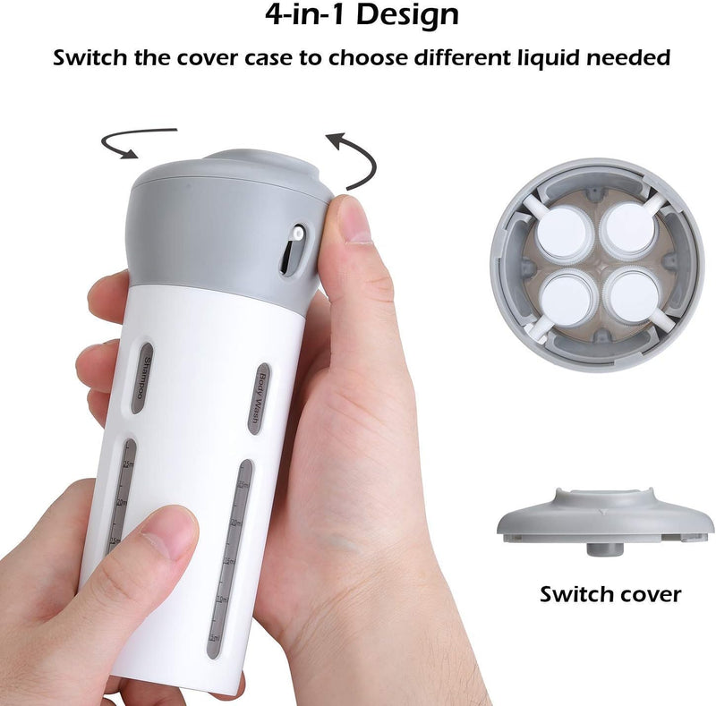 Bhavyam Travel Toiletry Bottles, Shampoo Travel Bottle,4 in 1 Travel Dispenser Leak-Proof Travel Bottles Plastic refillable Shampoo Cream Lotion Storage Container Bottle(1pcs), multi, M, Travel