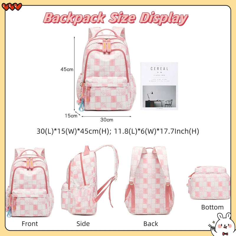 Mfikaryi Cute Cat Casual Daypack Teens Elementary School Backpack Students Bookbag for Girls Boysâ€¦