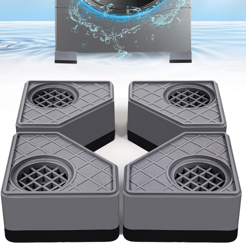 4Pcs Anti Vibration Pads for Washing Machine, Stops Washer Dryer Moving, Prevents Noise, Vibration Transfer, Antivibration Stabilizer Support Feet Mat Suitable for Most Furniture (Increase1.8in)