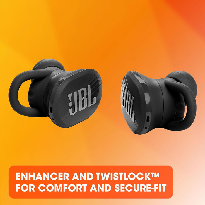 JBL Endurance Race TWS - Waterproof true wireless active sport earbuds, JBL Pure Bass Sound, Up to 30 hours of battery life, IP67 Waterproof and Dustproof, Ambient Aware & TalkThru (Black)