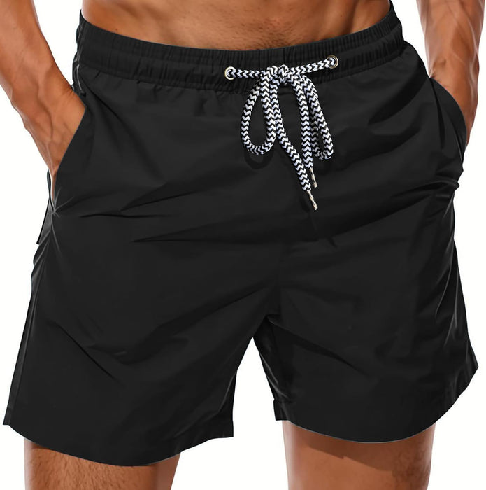 Sun Ora Men's Swim Trunks Quick Dry Swimming Shorts,Mesh Layer Swim Suit Plain Beach Board Shorts with Mesh Pockets