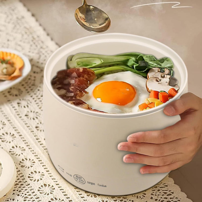 TERRIFI Portable Mini Rice Cooker 1 Cup, 1.5L Non stick Electric Hot Pot, Over Heating and Boil Dry Protection, Ideal for Travel, Office, Dorm, Multifunctional Automatic Cooking Pot