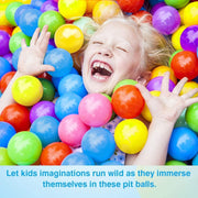 Mumoo Bear Pit Balls 100 Pack BPA Free 6 Colors Hollow Soft Plastic Balls for Kids Birthday Pool Tent Party Props Summer Water Bath Toy (6cm)