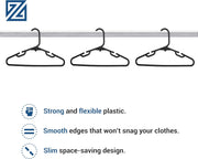 ZOBER Plastic Baby Hangers Non-Slip Toddler & Kids Hangers Durable, Lightweight, Slim & Space-Saving Perfect for Shirts, Pants, Outerwear Holds Up to 5.5 lbs Closet Organization(10Pack, White)