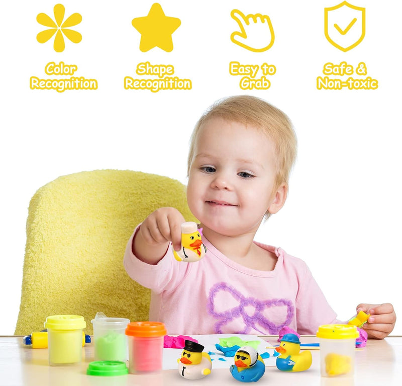 Tagaremuser Pack of 6 Bath Toys Baby Bath Duck Funny Rubber Duck Rubber Bath Ducks Colourful Rubber Ducks Float and Bath Ducks
