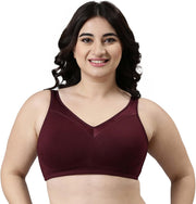 Women A112 Non Padded Non Wired Bra - GRAPE WINE