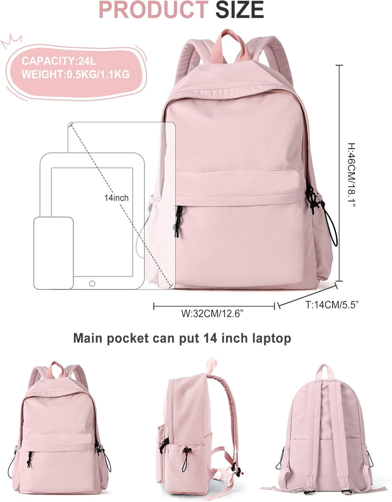 VECAVE Lightweight Casual Laptop Backpack Purse for Women,Travel Backpack with laptop compartment