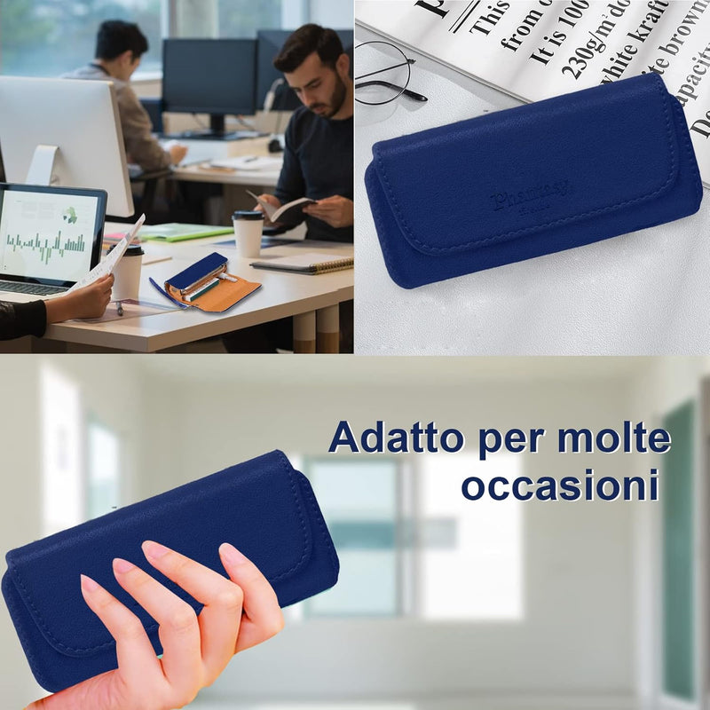 Phantasy Nappa Leather Case for IQOS 3 / IQOS 3 Duo / IQOS2.4 / IQOS2.4 Plus, Canvas and PU Leather Case, IQOS Organizer, Cigarette Cover/Pouch for IQOS (Dark Blue)