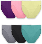 womens Fit for Me Women's Microfiber Briefs, 6 Pack Underwear (pack of 6) - Micro Mesh - Hi Cut - 6 Pack - Colors May Vary
