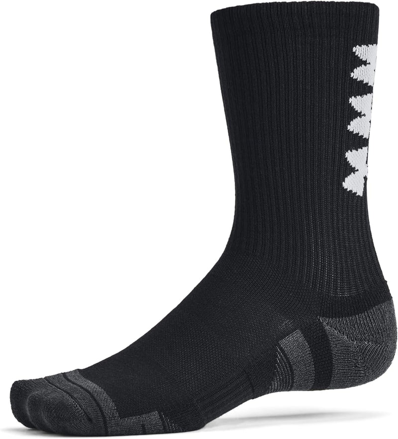 unisex adult Performance Tech Crew Socks (Pack of 3) Socks - Black / Black / White