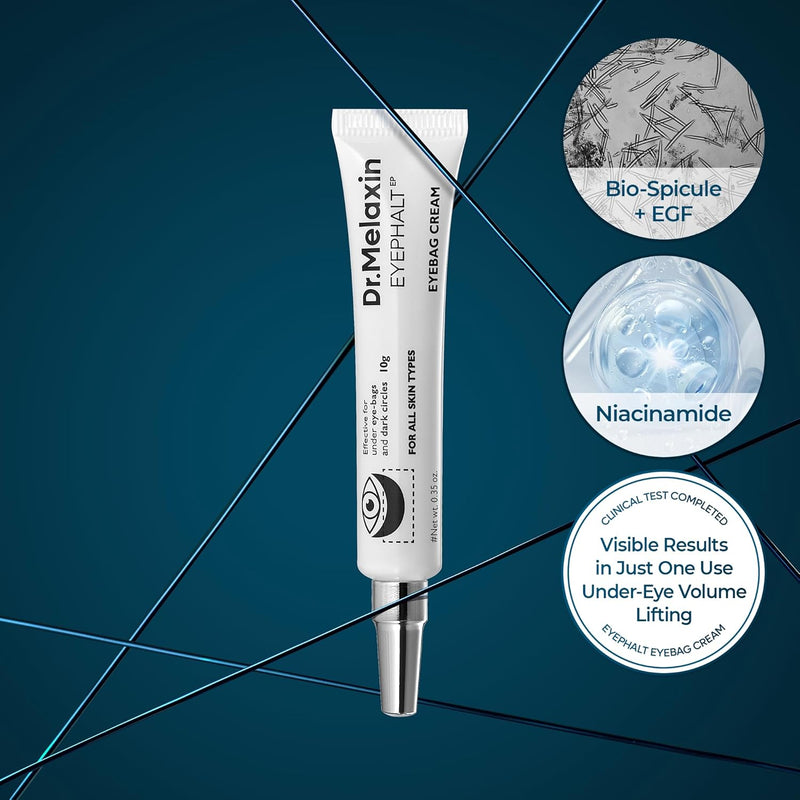 Dr.Melaxin Eyephalt Eyebag Cream for Puffiness, Dark Circles & Fine Lines, Wrinkle, EGF Anti-Aging Under Eye Moisturizer with Niacinamide&Ceramide 0.33 fl.oz.