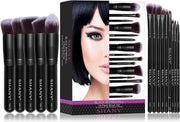 SHANY Makeup Brushes - Black Bombshell - 14-Piece Brush Set Foundation Powder Concealers Eye Shadows Makeup brushes - Complete Kabuki Makeup Brush Set in Black - 14 PCS