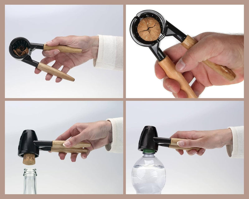 Fitto Premium Nutcracker with Wooden Handle - Durable & Ergonomic Kitchen Tool for Cracking Nuts, Shells, and More - Ideal for Home Cooks & Entertaining