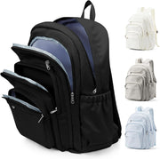 WEPOET Backpack Women Men School Backpack Large with Many Compartments Waterproof Backpack Lightweight for School Backpack Teenager Daypacks Backpack for Boys Girls, A1 black, Rucksack Backpacks