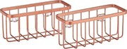 Interdesign Gia Suction Kitchen Sink Caddy, Sponge Holder For Kitchen Accessories - Satin - Copper Set of 2