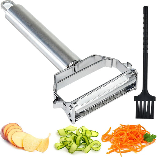 Oasisgalore Stainless Steel Julienne Peeler with Grater,Slicer Vegetable Cutter Potato Cutter Blades Cucumber Slicers for Carrot
