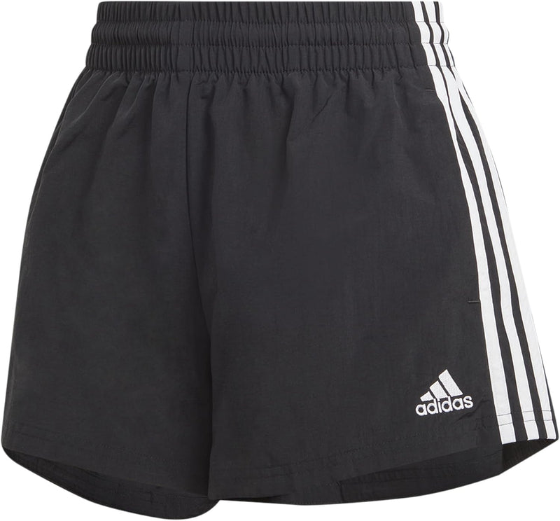 female Adult Essentials 3-stripes Woven Casual Shorts - L BLACK/WHITE
