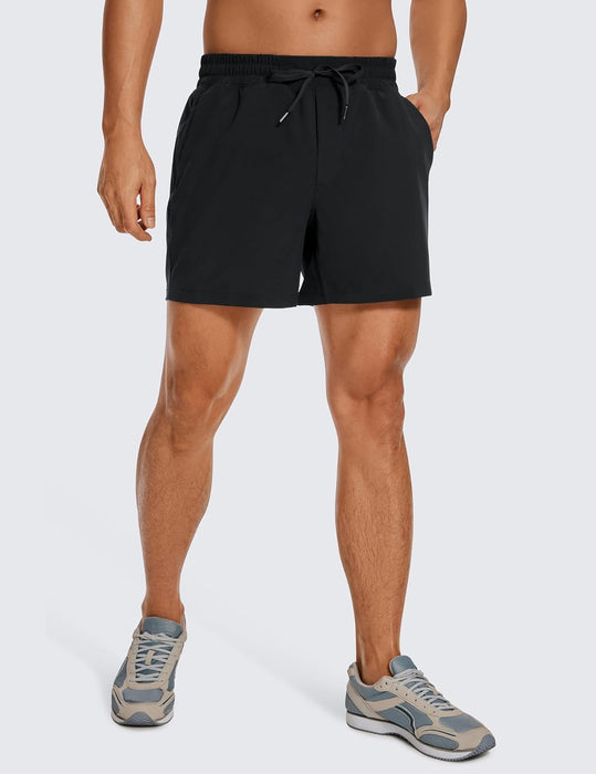 CRZ YOGA Men's Linerless Workout Shorts - 5'' Lightweight Quick Dry Running Sports Athletic Gym Shorts with Pockets