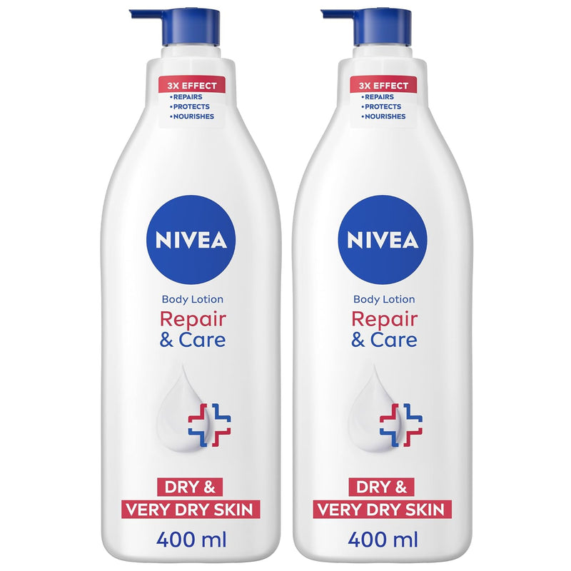 NIVEA Body Lotion Very Dry Skin, Moisturizing Repair & Care Dexpantenol, 2x400ml