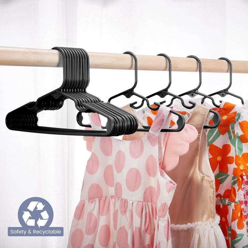 HOUSE DAY Kids Plastic Hangers for Closet, Children's Clothes & Baby Clothing - Ideal for Toddler and Child Pants, Coats, and More - Everyday Use (Colorful, 20 Pack)