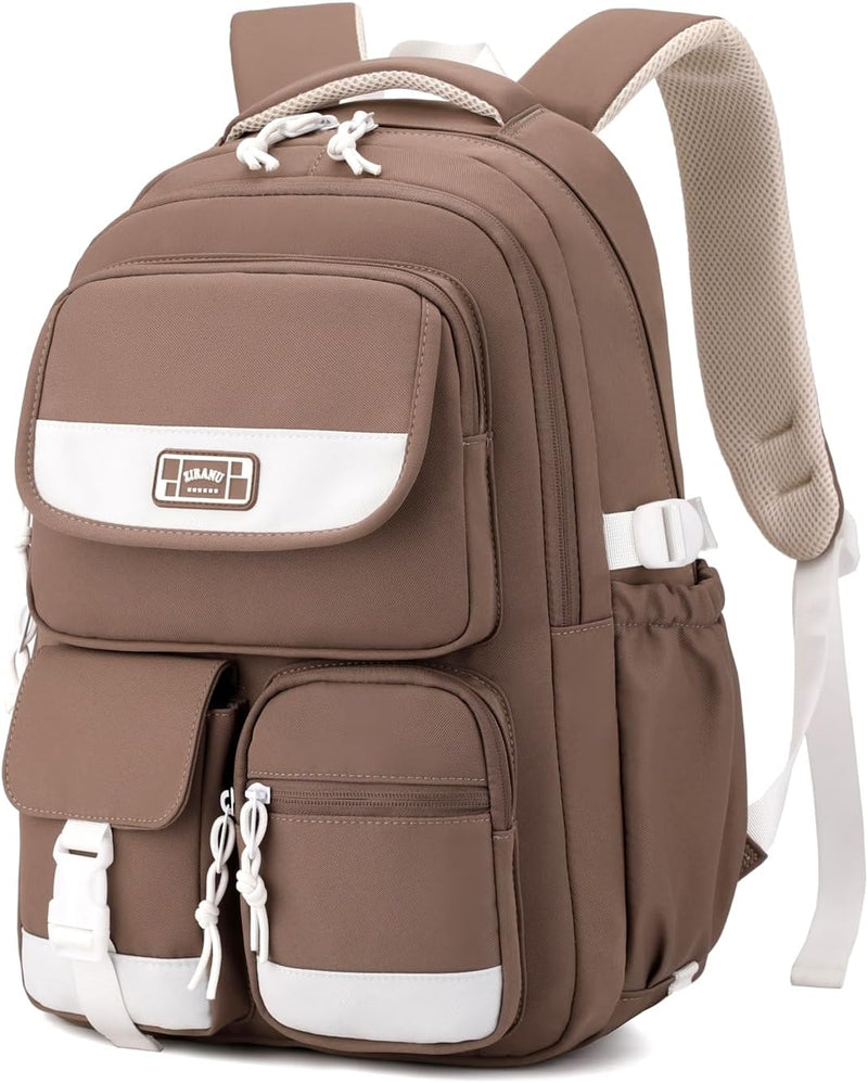 Cute Girls Backpack,Kids School Backpack for Girls Boys,Elementary Middle School Bags Lightweight Bookbag for Teens - Style-a Brown
