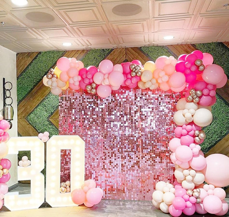 LuoluoHouse Shimmer Wall Panel Sequin Backdrop 36 Panel Birthday Wedding Background Decoration Walls Anniversary Engagement Decorations