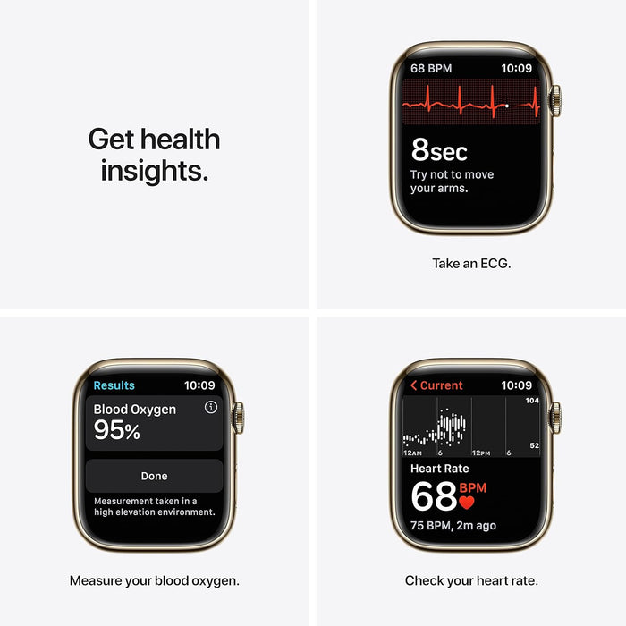 Apple Watch Series 7 (GPS + Cellular, 45mm) Smart watch - Graphite Stainless Steel Case with Midnight Sport Band - Regular. Fitness Tracker, Blood Oxygen & ECG Apps, Water Resistant (Renewed)