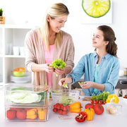 Yoawllty 10 Pack Fridge Organizers and Storage, Stackable Refrigerator Pantry Organizer Bins with Lids, Clear Plastic Food Storage Bins for Kitchen, Fridge Organizer