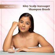KLOY Round Hair Scalp Manual Massager Shampoo Hair Brush, Super Soft Bristles for Exfoliating, Anti-Dandruff (Texture Beige)