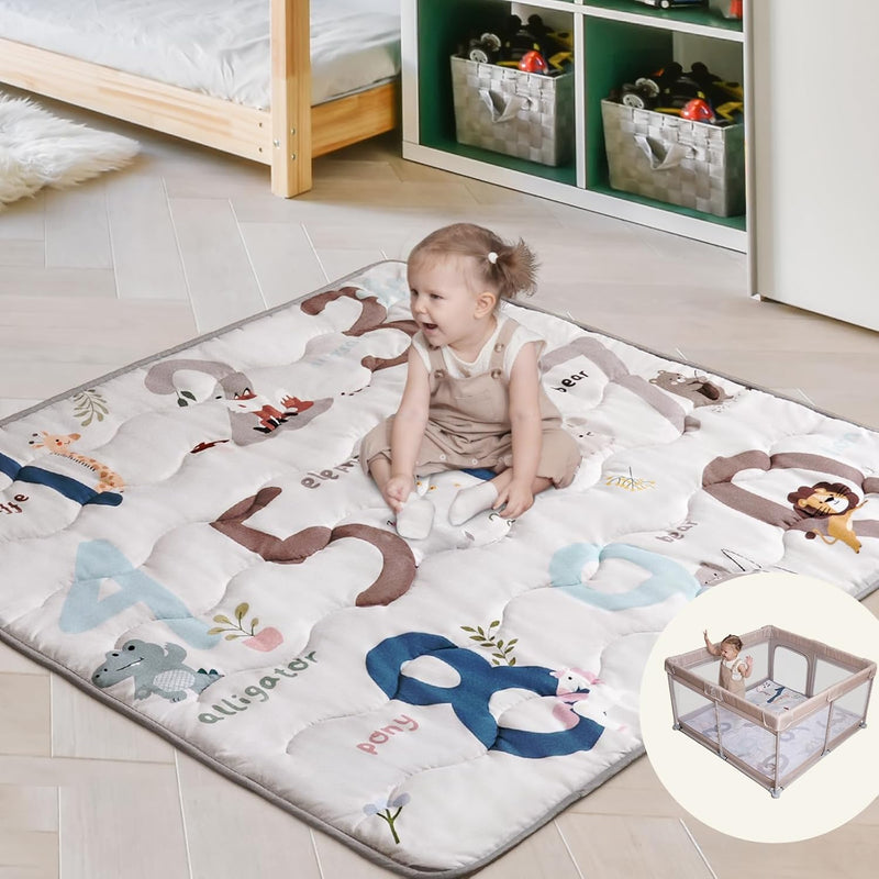 Joypony Baby Crawling Mat, 120 x 120 cm, Foldable Play Mat, Baby Play Mat for Children, Non-Slip Mat, Machine Washable