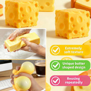 SLEEPHEAD3-Pack Food Squishies Set - Slow Rising Squishy Toys, Cheese & Bread Butter Squishy, Sensory Stress Relief Squeeze Toys, Cute Desk Fidget Toy Gift