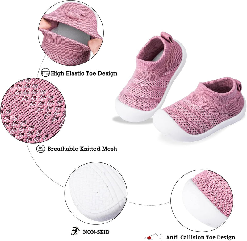 Baby Toddler Non-Skid Sock Shoes Indoor Slipper Breathable Cotton Mesh Lightweight Sole Infant Boy Girls Kids Children