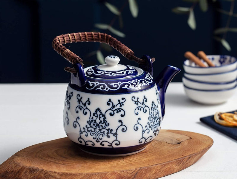 Madame Coco Vintage Teapot Porcelain 750 ml Ideal for Green Tea, Herbal Tea and Tea, Caydanlik, Traditional Japanese Teapot Teapot, Large Teapot, Ã‡aydanlÄ±k, Vintage Tea Maker Large Ravi Caydanlik
