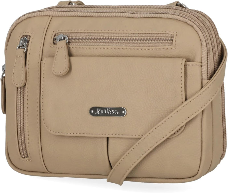 Zippy Triple Compartment Crossbody Bag - Chino