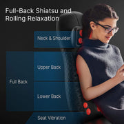 Back Massager with Heat, Shiatsu Massage Chair Full Body, Neck Massager Height Adjustable, Back Massager Deep Tissue Kneading, Massager Seat Vibration, Massage at Home, Office - BM-A