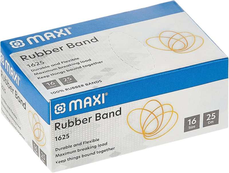 Maxi Rubber Band 25gm Size 16,Stretchable For School Home Office Stationary Organizing Money Supplies Elastic Document Arts Craftsplastic Bags Diy Toy, Yellow, 1625 - Yellow 25 g, Size 16