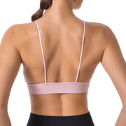 Dress Cici Women'S V Neck Triangle Strappy Sport Bra With Strappy Shoulder Strap