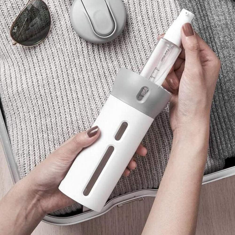 YJXPP Travel Sub-bottle Set 4 in 1 Portable Travel Bottles Rotatable Lotion Dispenser Cosmetic Organizer for Outdoor Grey