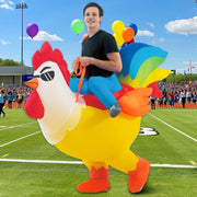 Inflatable Costume Adult, Riding Chicken Costume for Men/Women, Blow up Ride on Rooster, Funny Halloween Costumes Adult Christmas Holiday Party Suit