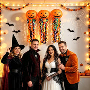 Goodern Halloween Pumpkin Paper Lanterns,3PCS Hanging Halloween Decorations